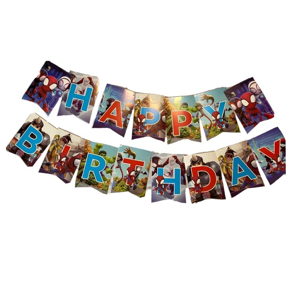 Spidey And His Friends Birthday Decorations 55pcs cake topper banner ballons… - Picture 2 of 7